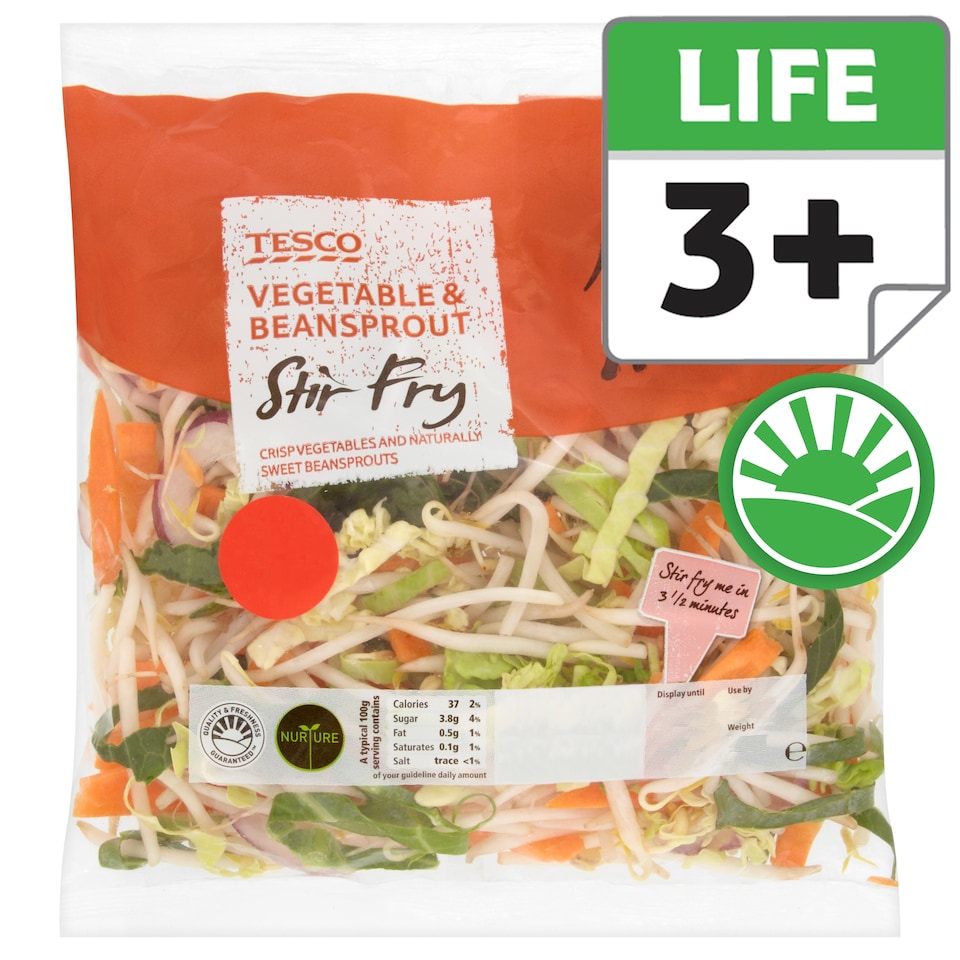 Tesco Vegetable And Beansprout Stir Fry 333G