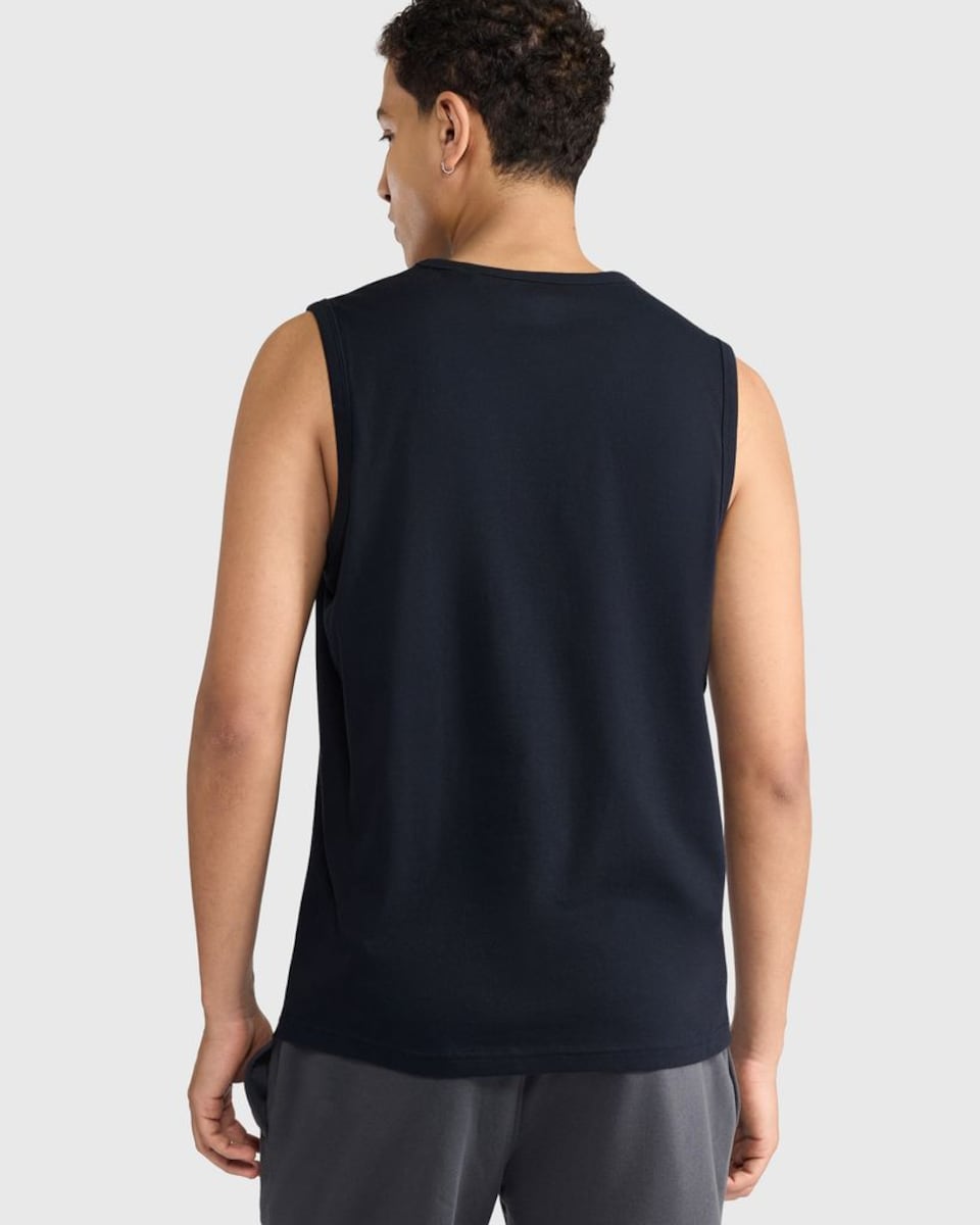 image 1 of F&F Pure Cotton Regular Fit Vest in Navy