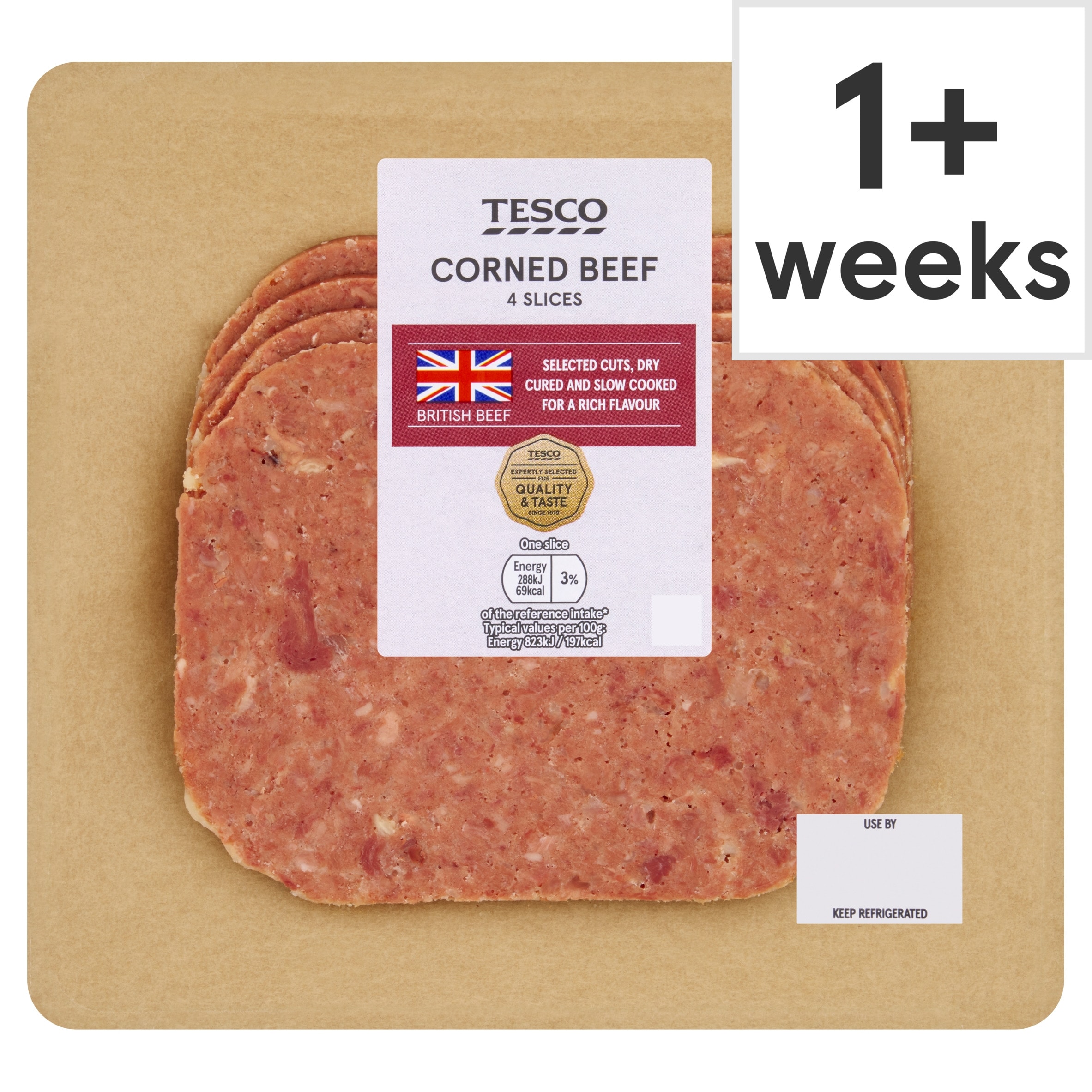 Tesco Corned Beef 4 Slices 140g