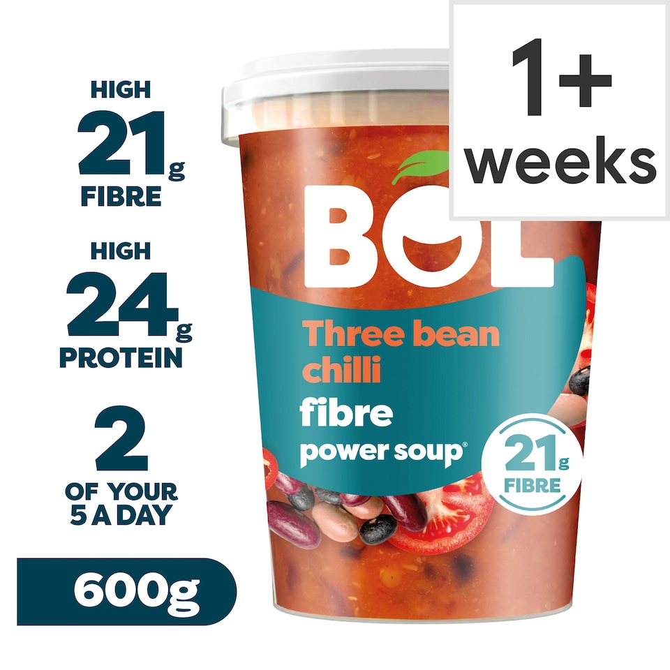 BOL Foods Three Bean Chilli Fibre Power Soup 600g