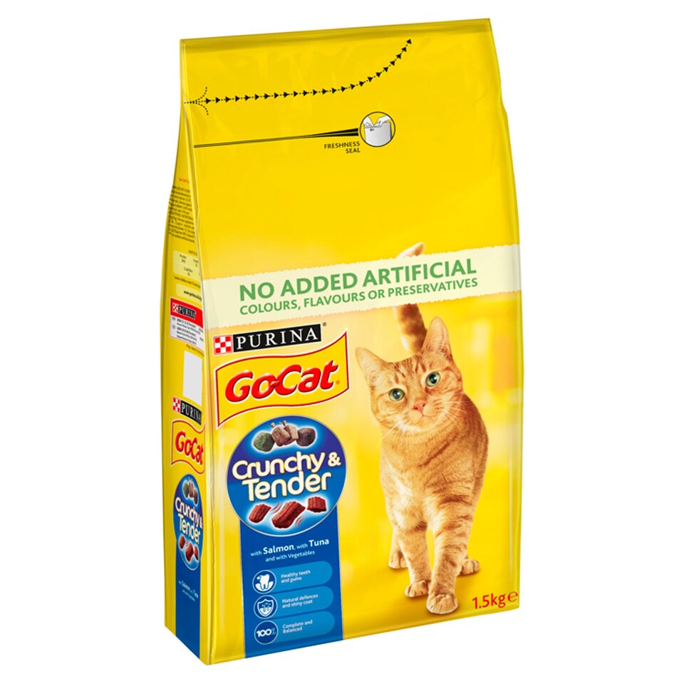 image 1 of Go Cat Crunchy & Tender Salmon & Tuna 1.5kg