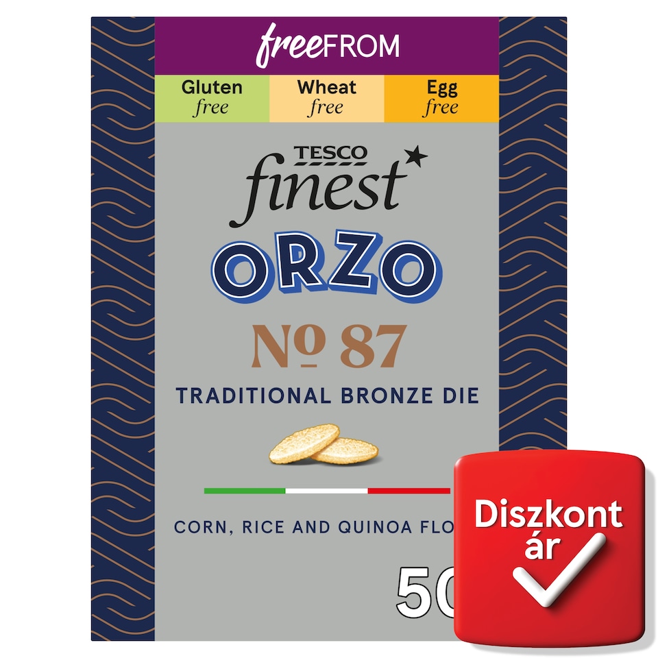 Tesco Finest Free From Orzo gluténmentes, tojásmentes, rizsszem alakú száraztészta 500 g