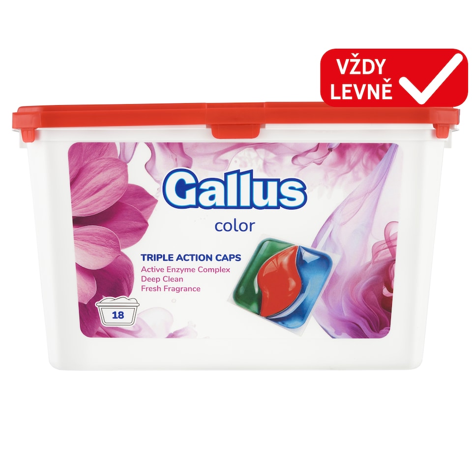 Obrázek 1 pro produkt Gallus Triple Action Color 3v1 prací kapsle 18 praní 18 x 15g (270g)