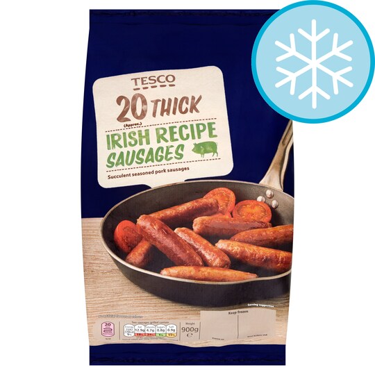 Tesco 20 Thick Irish Recipe Sausages 900G Tesco Groceries
