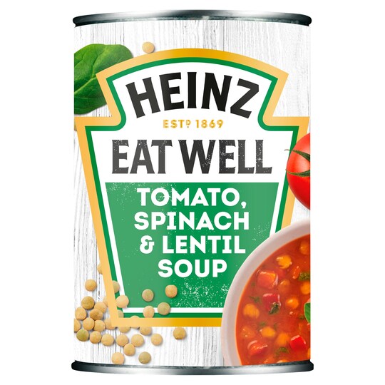 Heinz Tomato, Spinach & Lentil Soup 400G Tesco Groceries