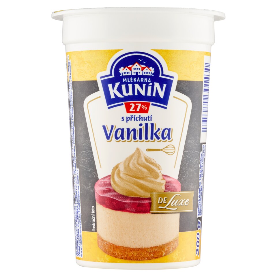Mlékárna Kunín Ochutená smotana vanilka de luxe 27% 200 g