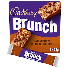 Cadbury Brunch Chocolate Chip Wholegrain Cereal Bars 4 x 28g
