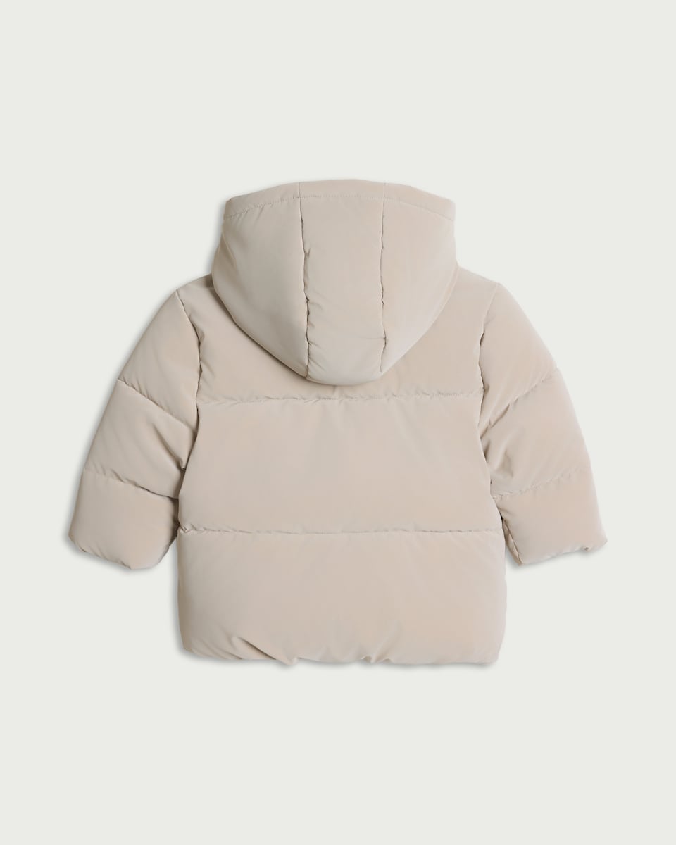 image 1 of F&F Baby Padded Hooded Jacket in Stone