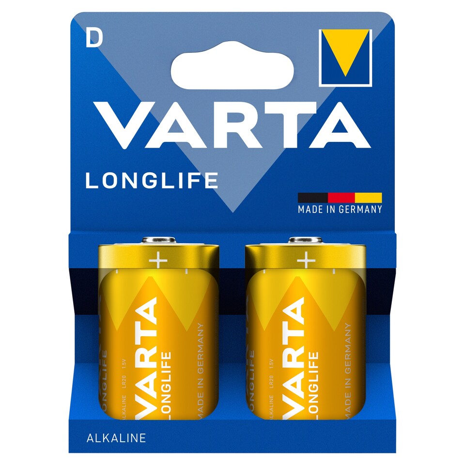 Varta Longlife D LR20 1,5 V nagy teljesítményű alkáli elem 2 db