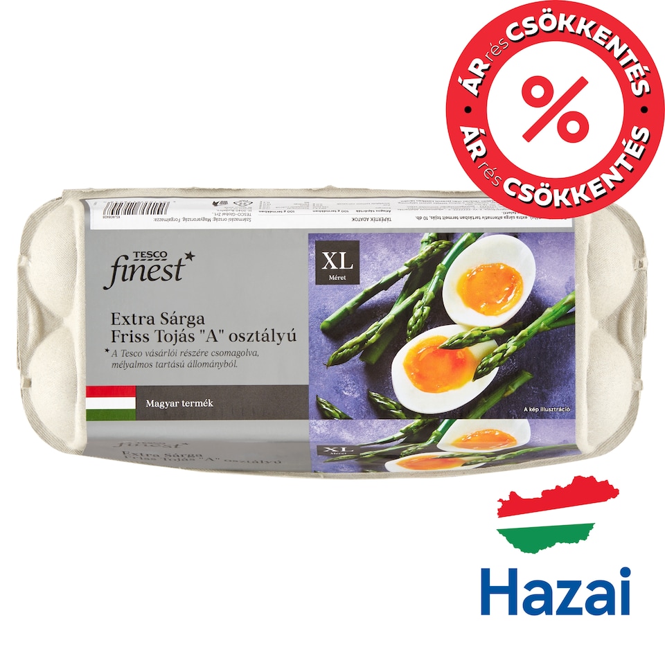 Tesco Finest "A" Quality Extra Yellow Fresh Egg XL 10 pcs