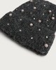 image 2 of F&F Knitted Diamanté Embellished Faux Pearl Beanie Hat with Wool in Grey