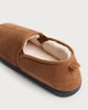 image 3 of F&F Suede Faux Fur Lined Slip On Slippers in Tan