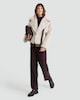 image 2 of F&F Faux Fur Aviator Jacket in Cream