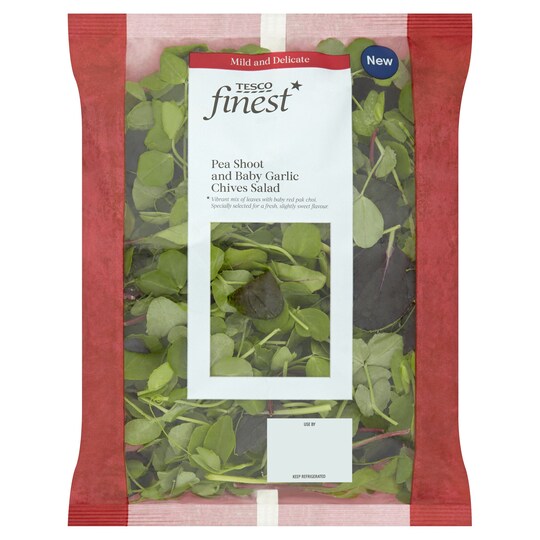 Tesco Finest Pea Shoot And Garlic Chives 85G Tesco Groceries