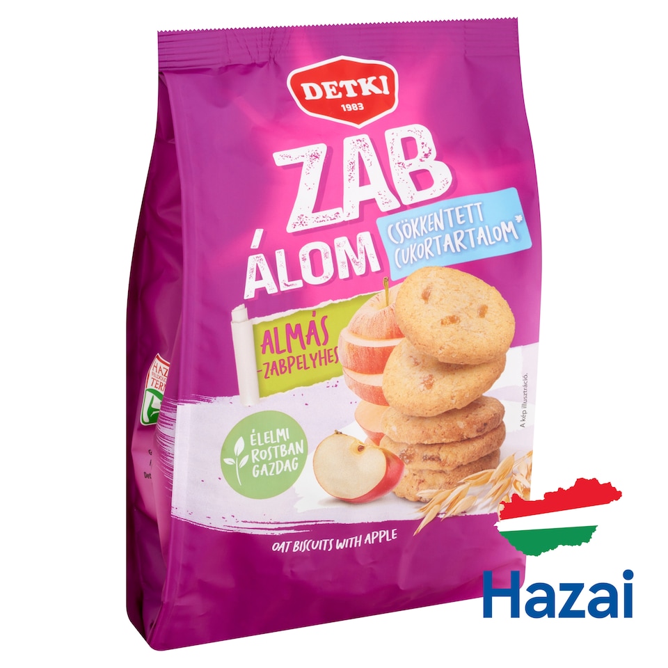 Detki Zab Álom Oat Biscuits with Apple, with Reduced Sugar Content 150 g