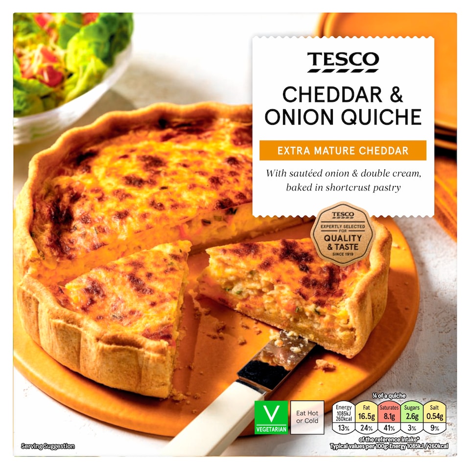 Tesco Cheddar & Onion Quiche 400G