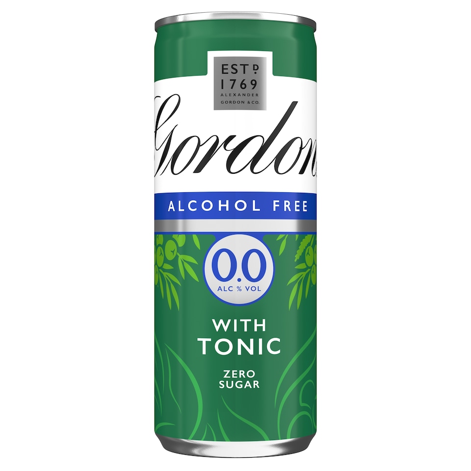image 1 of Gordon's Alcohol Free Spirit & Tonic with Lime Can 0% Vol 4x250ml