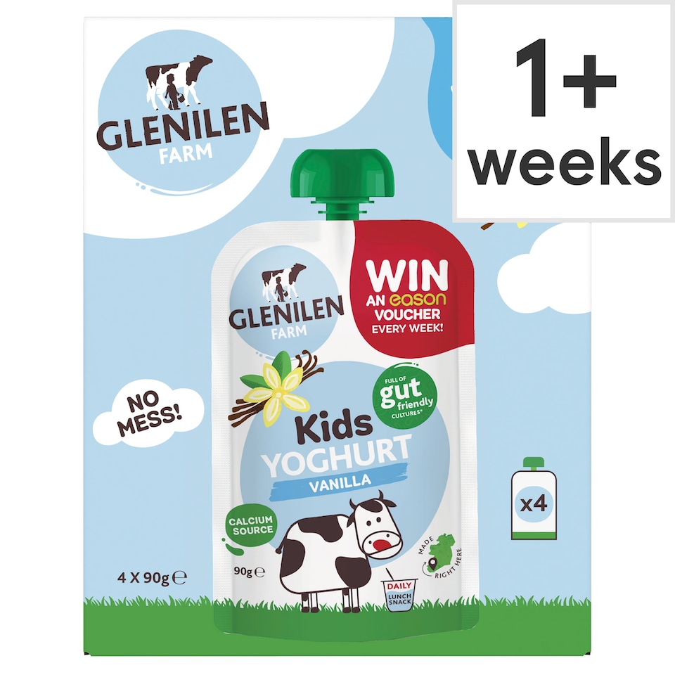 Glenilen Farm Kids Vanilla Yoghurt Pouch 4x90g