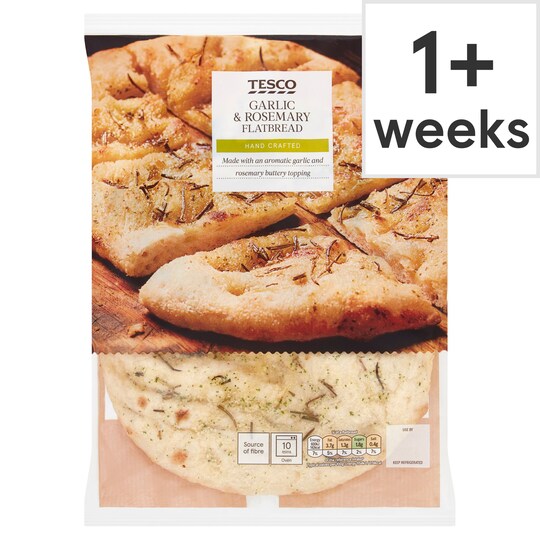 Tesco Garlic & Rosemary Flatbread 220G Tesco Groceries