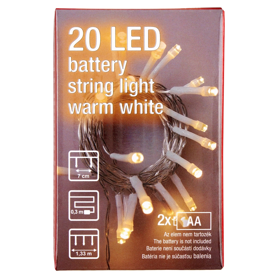 image 1 of Snow Meister SM2747 20 LED Battery String Light Warm White 1,33 m