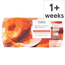 Tesco Syrup Sponge Puddings with Golden Syrup 2 Pack 110g