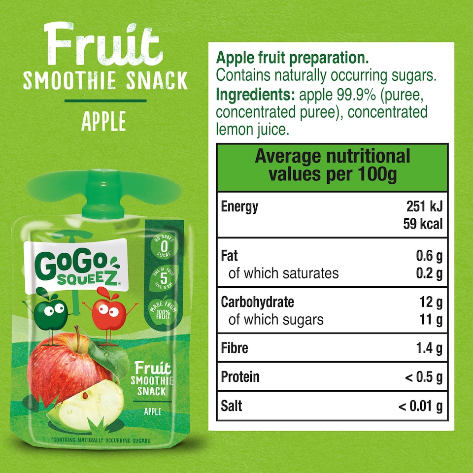 image 1 of Gogo Squeez Fruit Snack Apple 4X90g