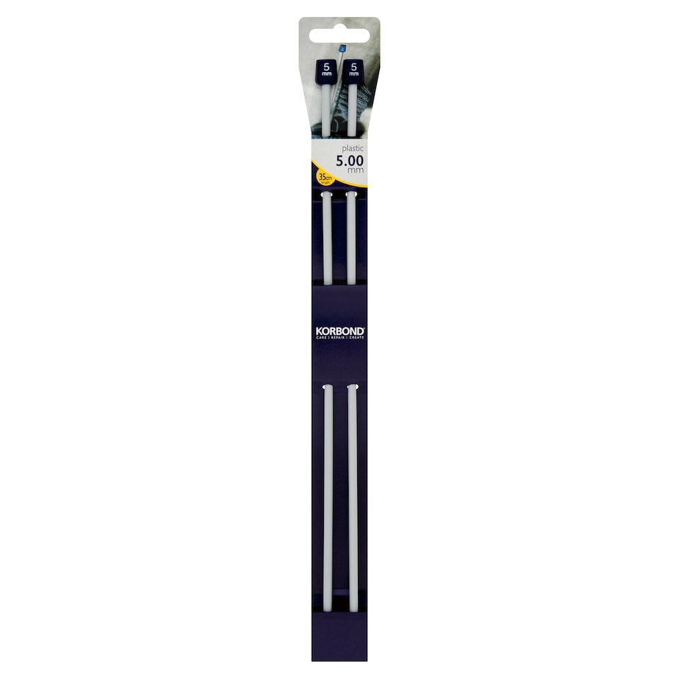 Knitting Needles 5.00Mmx35cm Plastic