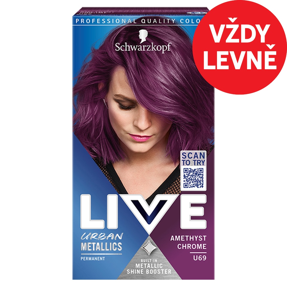 Obrázek 1 pro produkt Schwarzkopf Live Urban Metallics barva na vlasy Fialový chrom U69