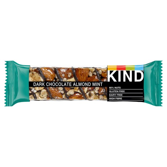 Kind Bar Dark Chocolate Almond Mint 40G Tesco Groceries