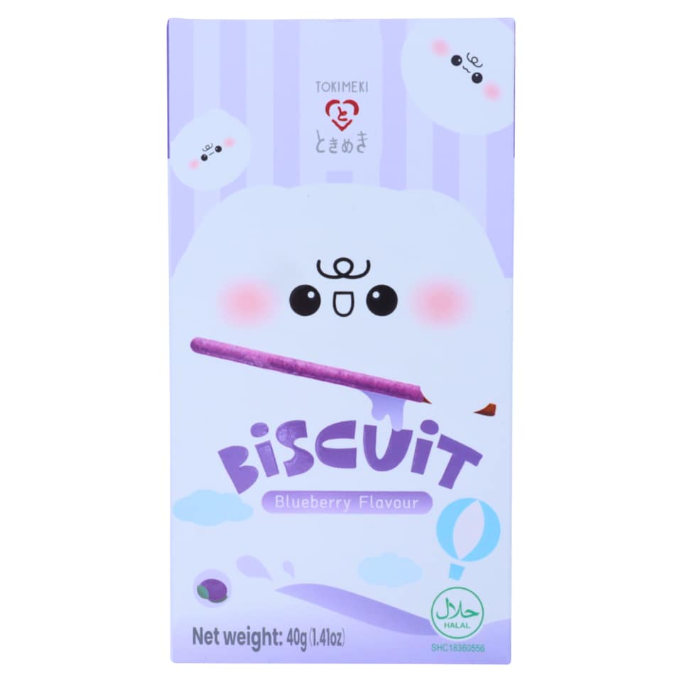 Tokimeki Biscuit Stick Blueberry Chocolate Flavour 40g