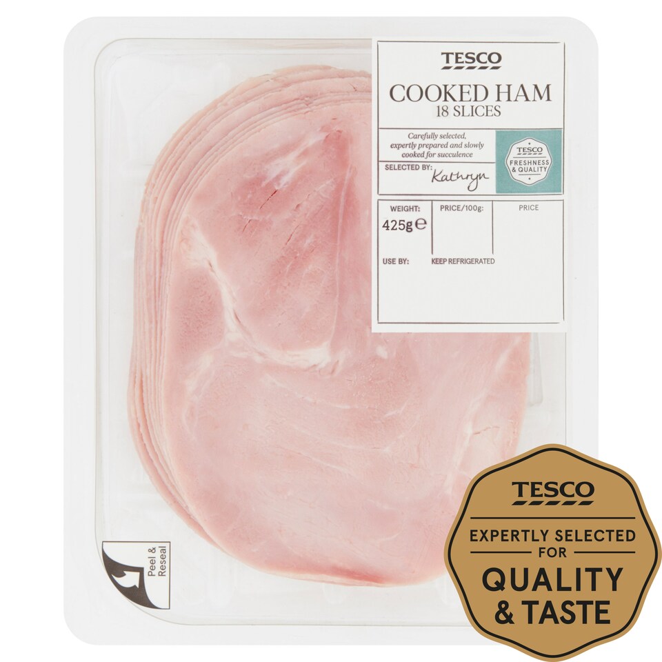 Tesco The Deli Family Pack Cooked Ham Slices 425 G Tesco Groceries