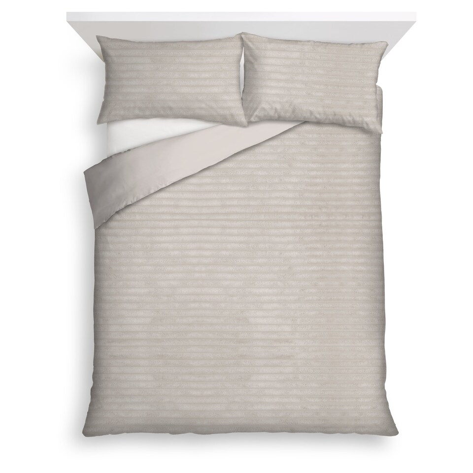 F&F Home Bedding Ribbed Faux Fur Duvet Set Double Tesco Groceries