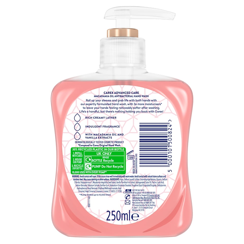 image 1 of Carex Advanced Care Macadamia Oil Hand Wash 250Ml