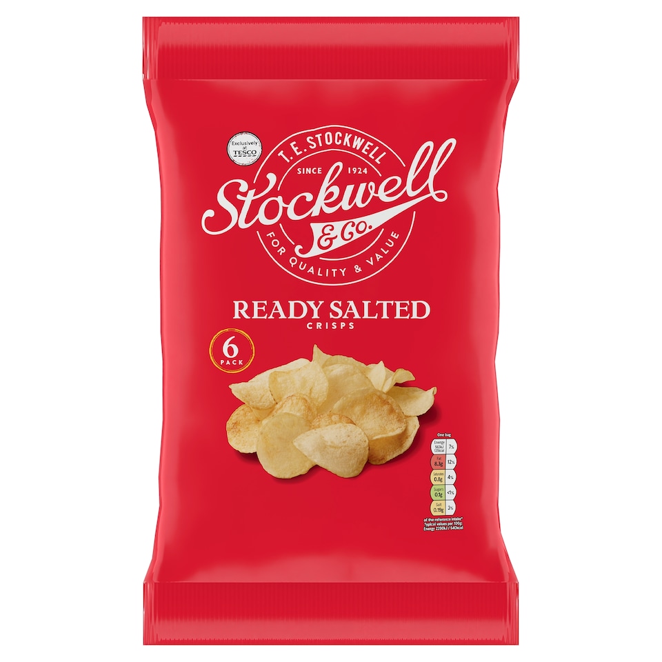Stockwell & Co. Ready Salted Crisps 6X25g