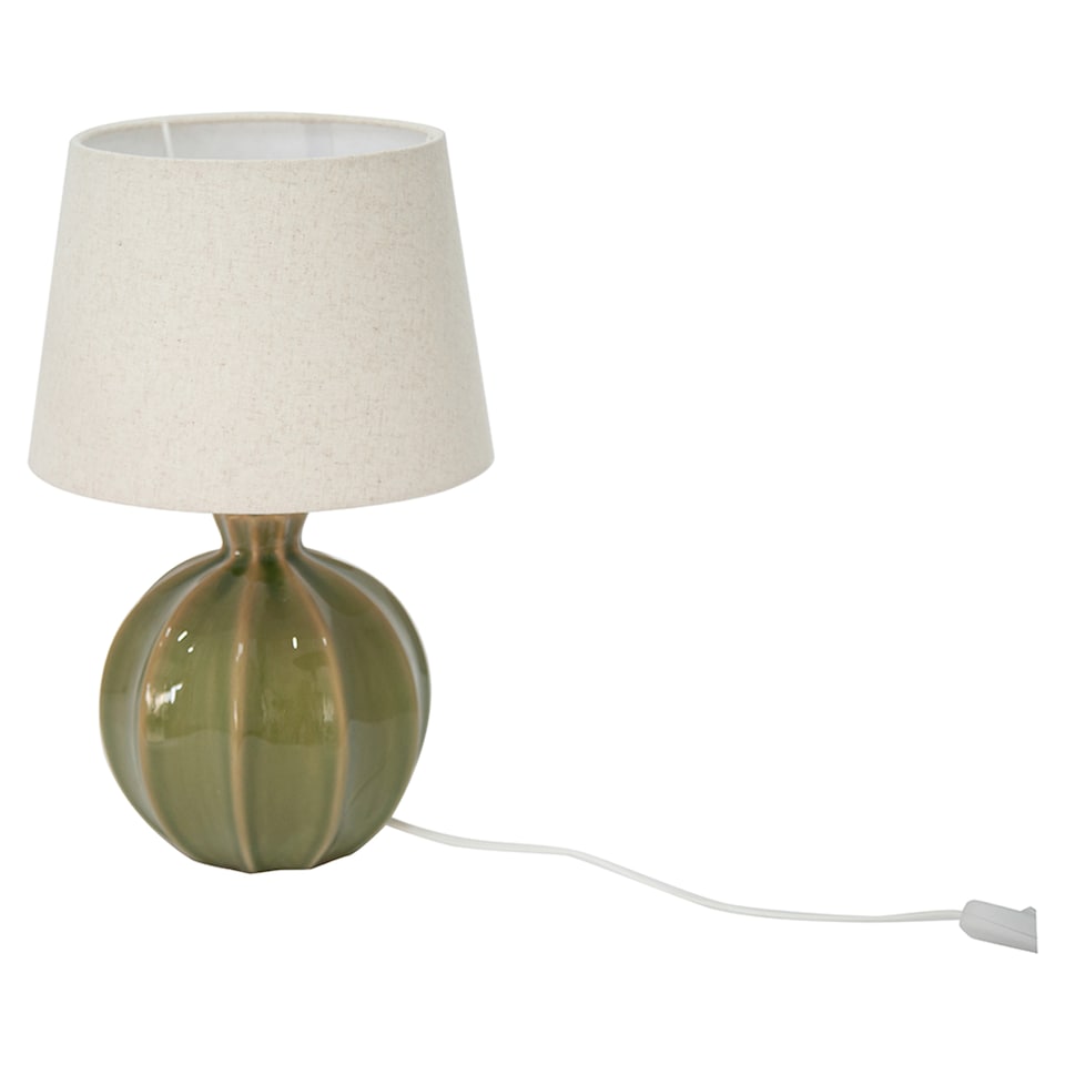 image 1 of F&F Home Green Ribbed Table Lamp