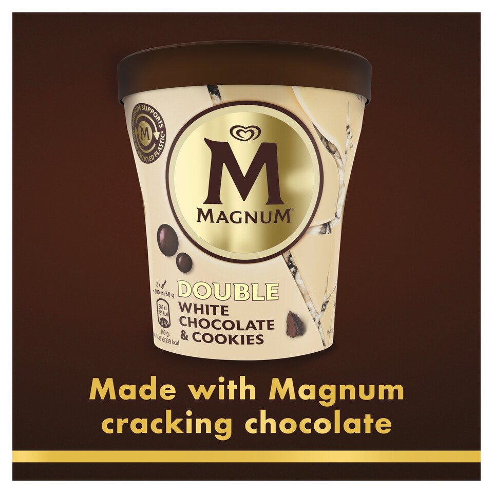 image 1 of Magnum White Chocolate Cookie Ice Cream Tub 440Ml