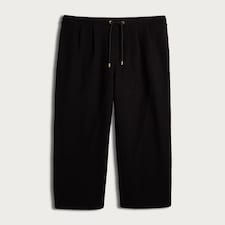 F&F Boucle Wide Leg Drawstring Trousers in Black