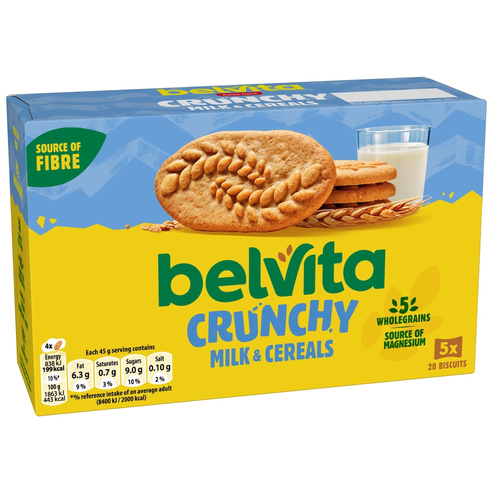 image 1 of Belvita Breakfast Milk & Cereal Biscuit Snack Bars Pack 5 x 45g
