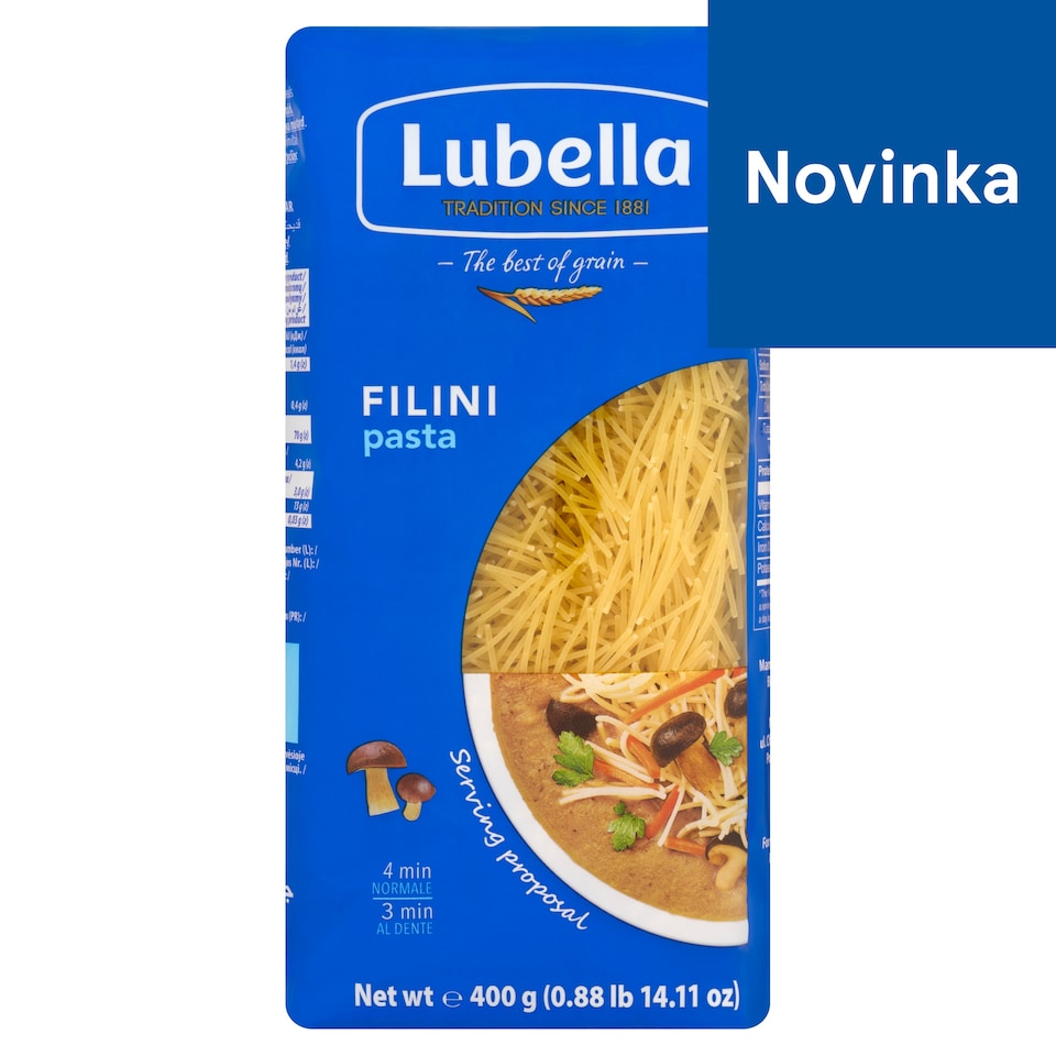 obrázok 1 z Lubella Filini rezance bezvaječné pšeničné cestoviny sušené 400 g