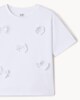 image 3 of F&F Girls Pure Cotton Bow Appliqué T-Shirt in Cream