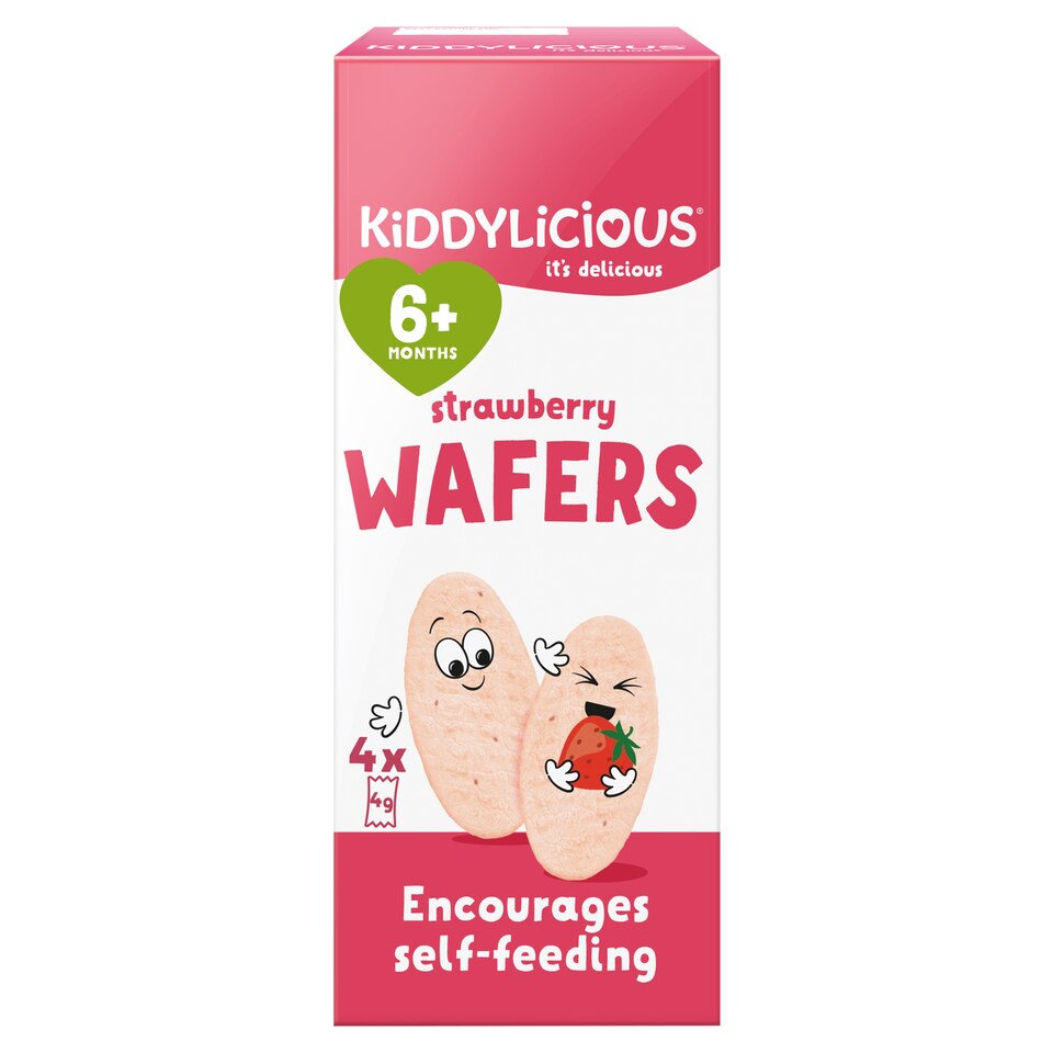 image 1 of Kiddylicious Strawberry Wafers 4 x 4g