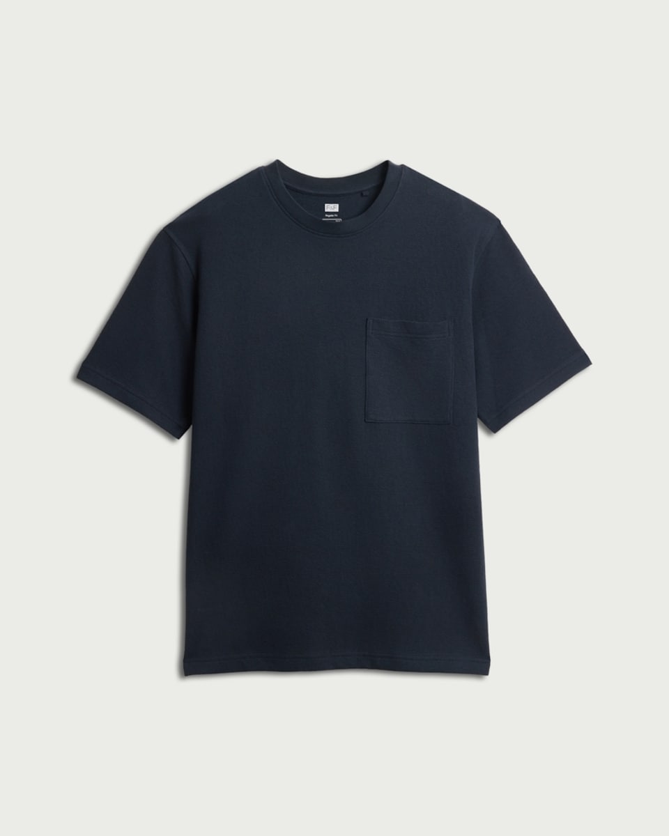 image 1 of F&F Pure Cotton Pocket Oversized Fit T-Shirt in Navy