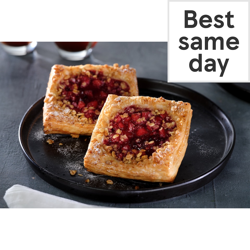 image 1 of Tesco Finest Apple & Blackberry Crumble Danish 2 Pack