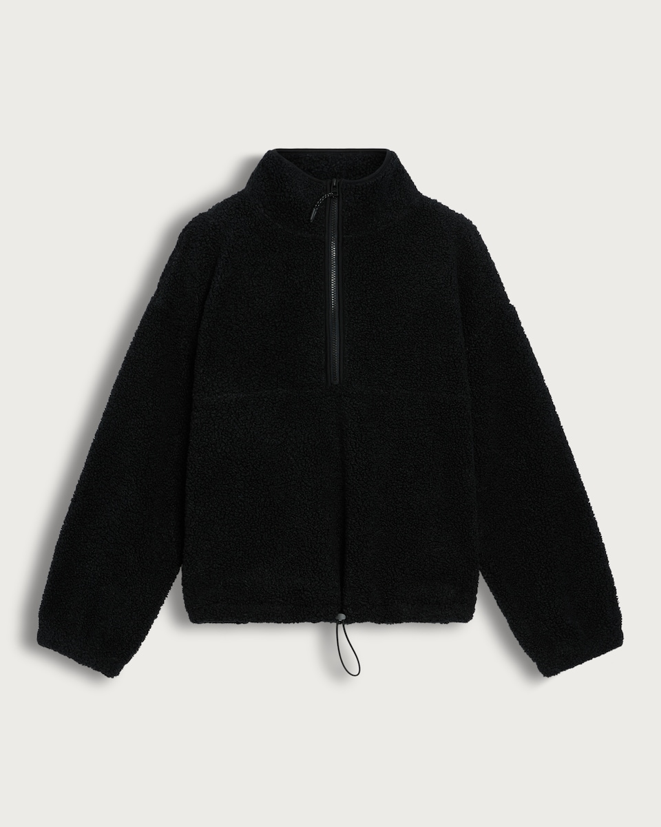image 1 of F&F Active Fleece Half Zip Jacket in Black