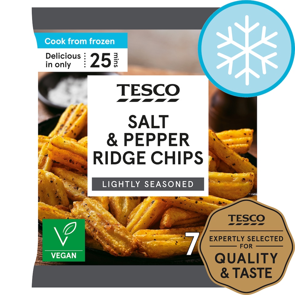 Tesco Salt & Pepper Ridge Chips 750G