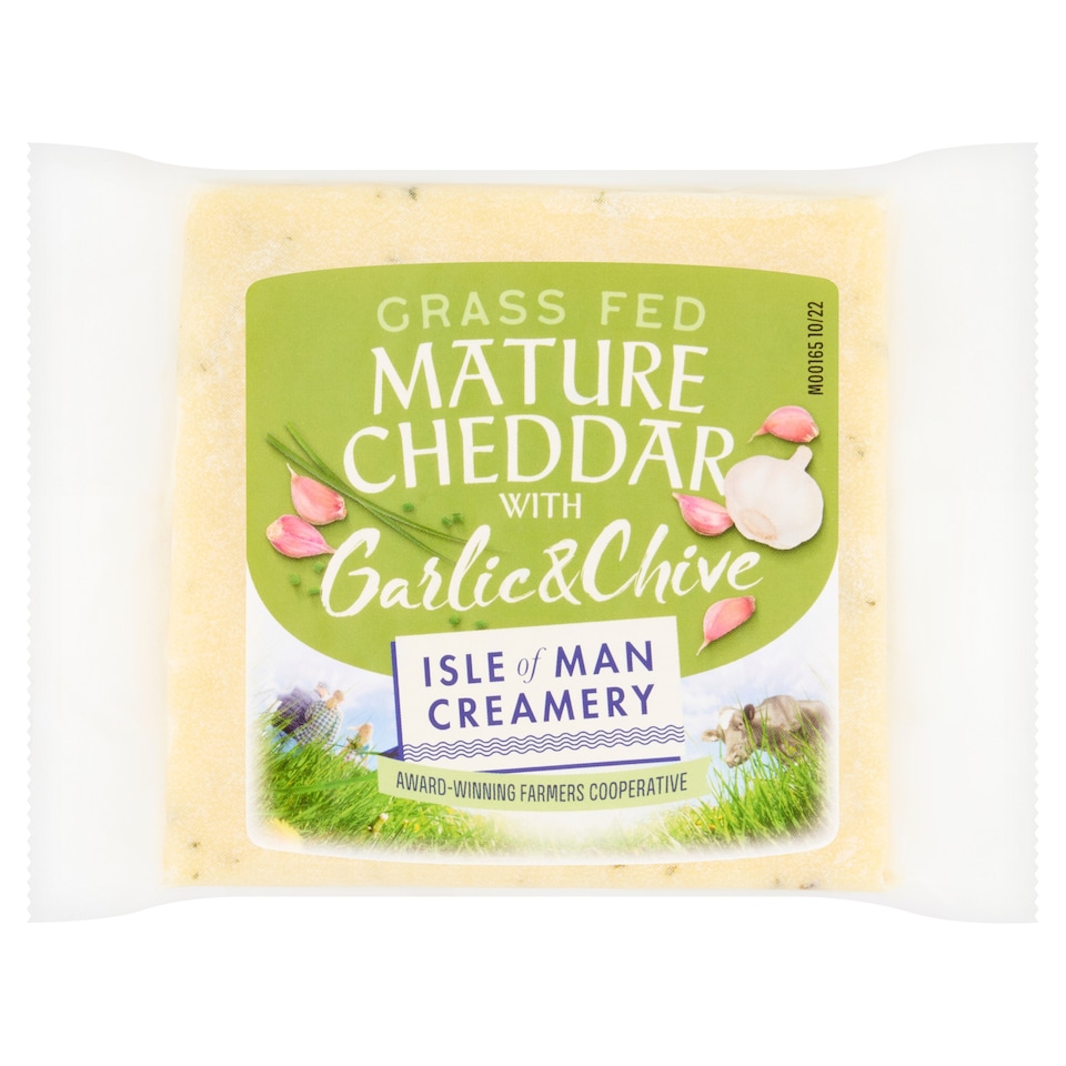 Isle of Man Creamery Garlic and Chive Mature Cheddar 200g