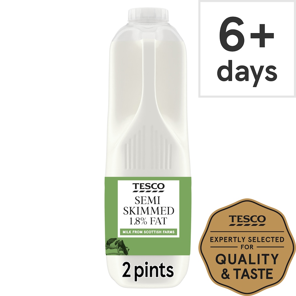 Tesco British Semi Skimmed Milk 1.13L, 2 Pints