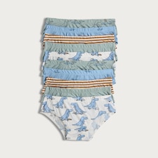 F&F Boys 10-Pack Pure Cotton Dinosaur Print Briefs in Multi