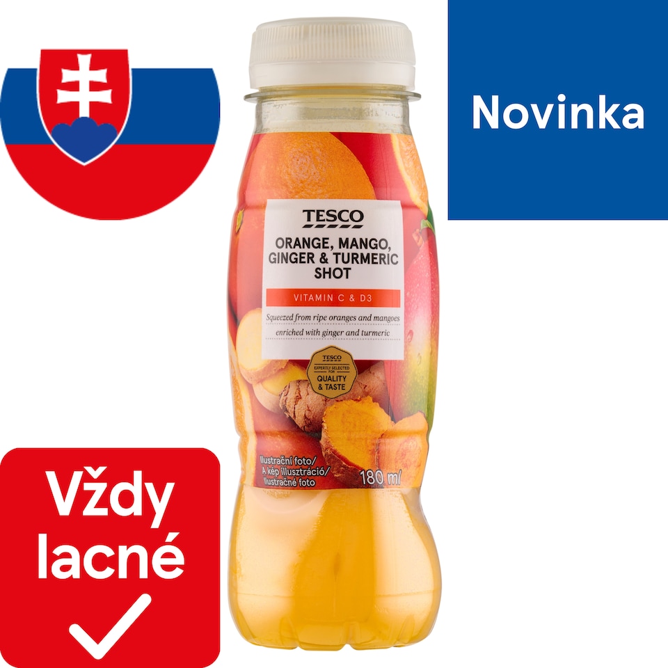 Tesco Orange, Mango, Ginger & Turmeric Shot 180 ml
