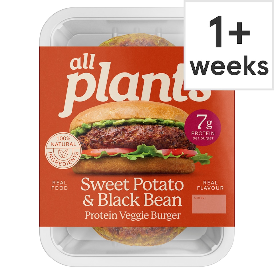 all plants Sweet Potato and Black Bean Protein Veggie Burger 180g